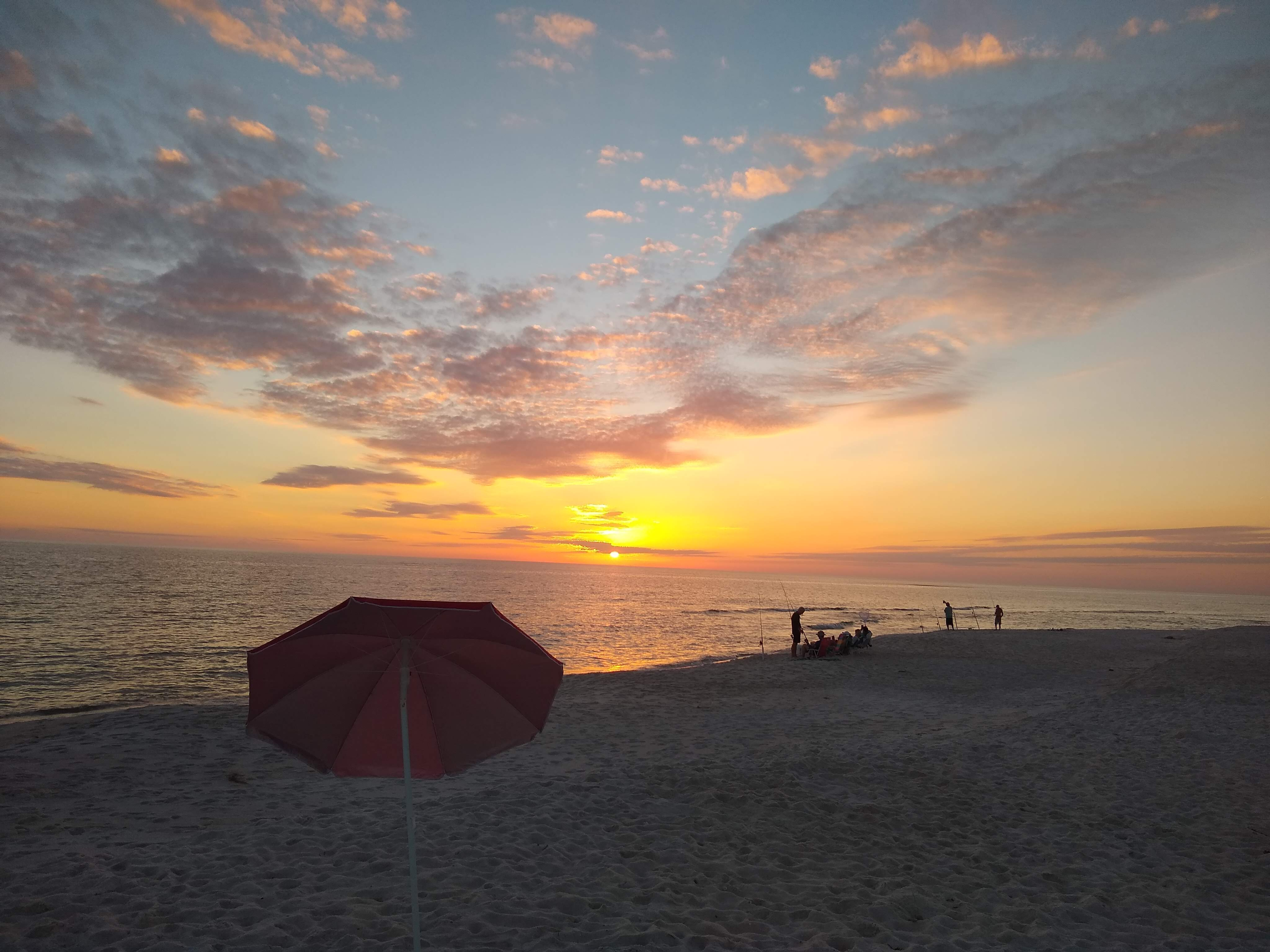 Sunset over the Gulf of Mexico from Panama City Beach, FL, at Bay County Public Beach Access 96.