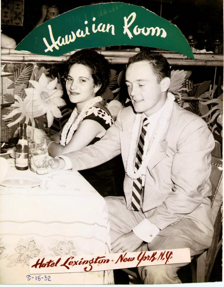 The author's paternal grandparents on their honeymoon at the Hotel Lexington in New York City.